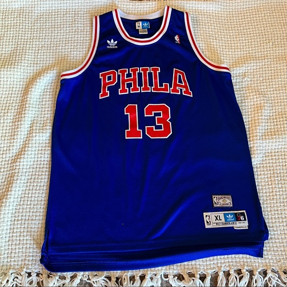 adidas Other - Adidas: Hardwood Classics, Philadelphia 76ers Jersey, Blue,Red and White